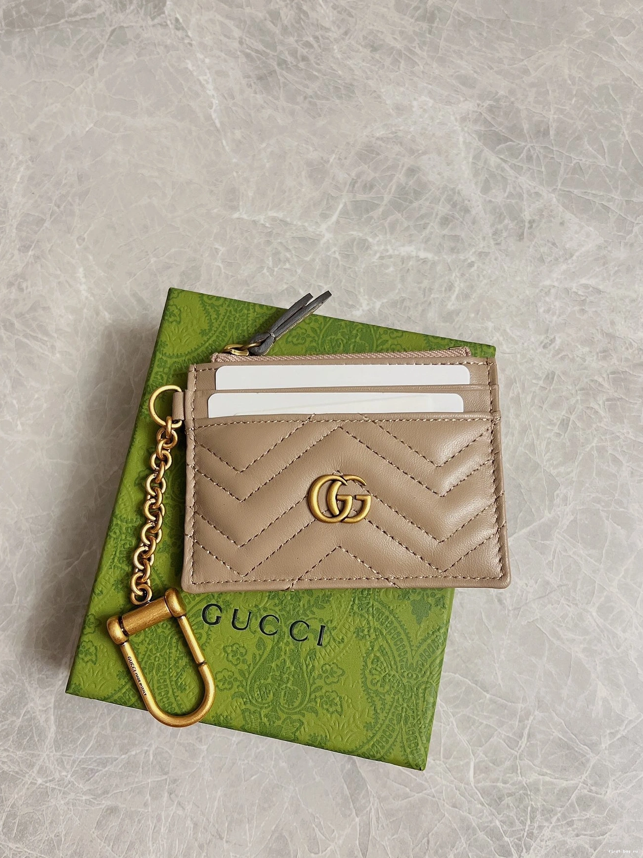 First bag ru Marmont Gucci keychain wallet GG 0814